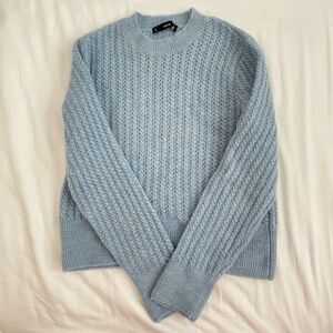 Mango women’s baby blue knit, crew neck sweater 🩵 size small